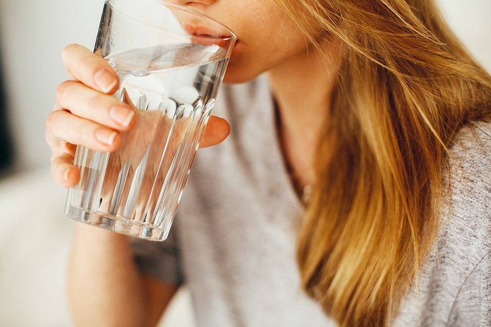 Drink water to prevent dehydration